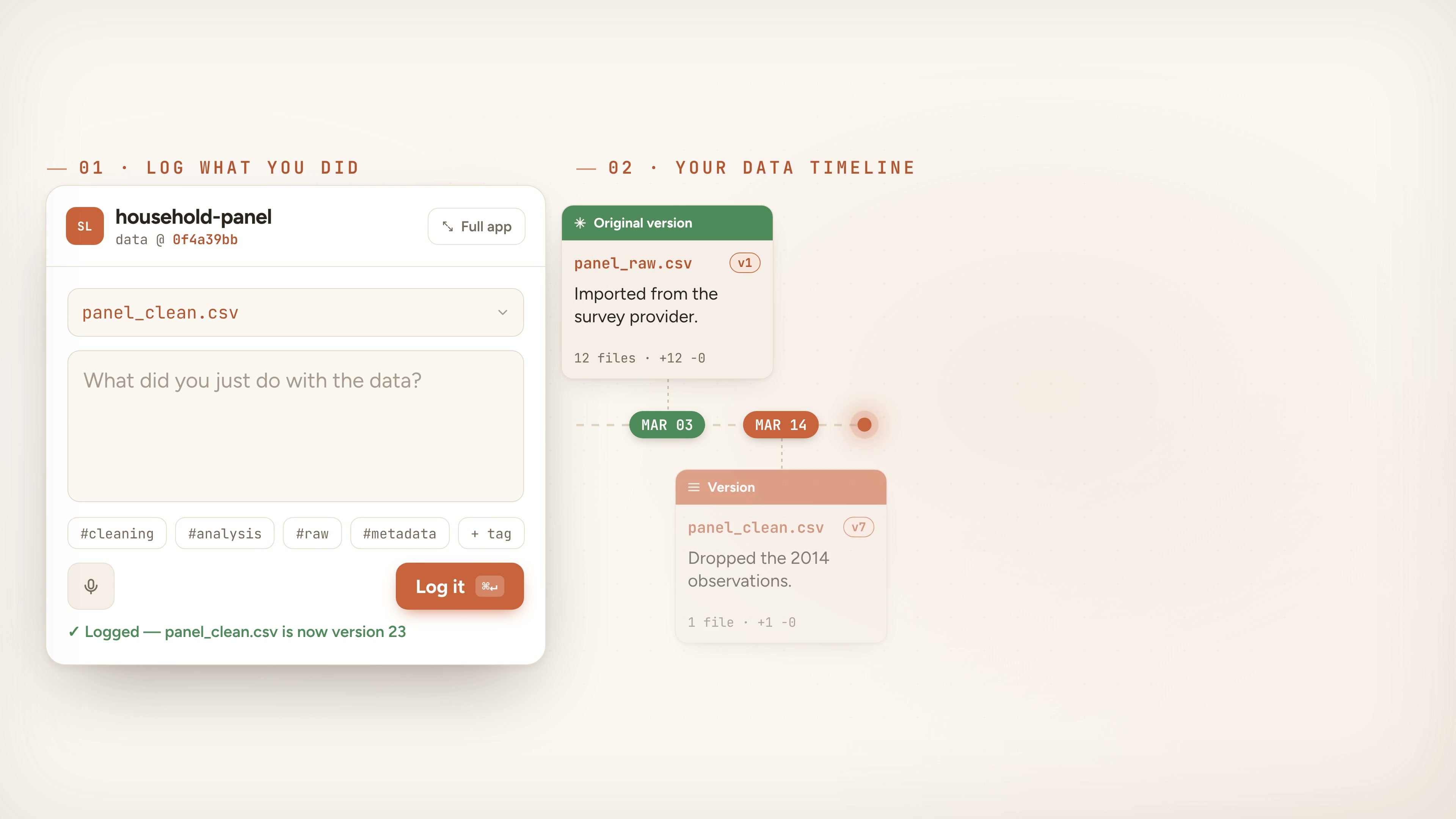SepiaLog research workflow